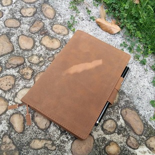 20% Folding Laptop Leather Case Crazy Horse Leather Material Hand Ledger A5 Size Business Meeting Laptop Case
