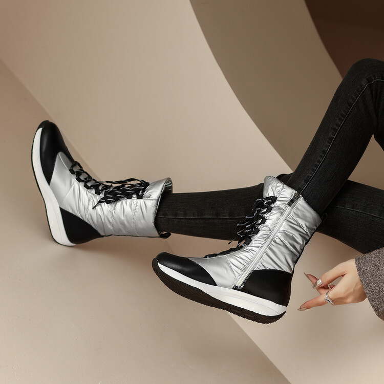 2025冬季厚底短筒加厚绒毛羽绒雪地靴大码40-44外贸成都女靴