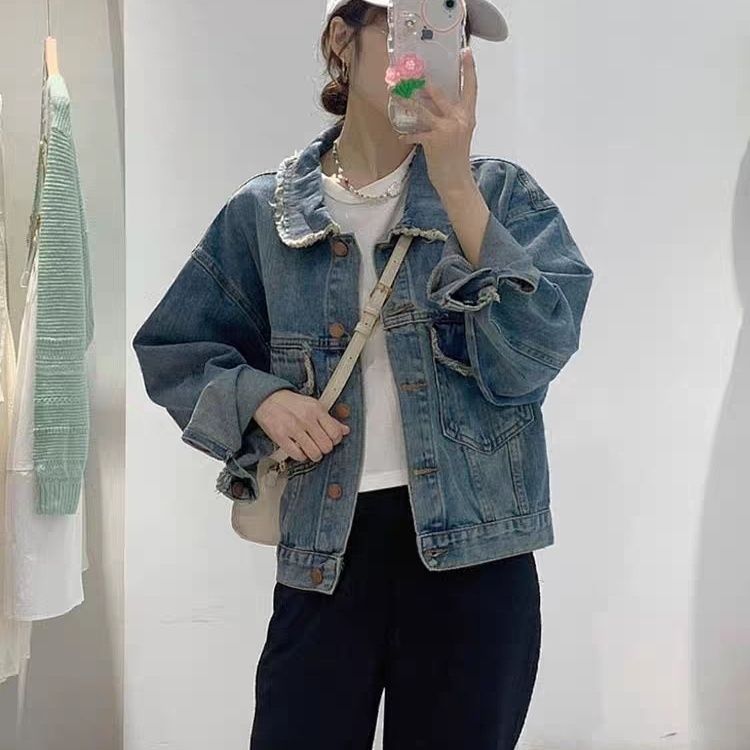 牛仔外套女秋冬2025新款韩版宽松短款设计感小众百搭夹克长袖上衣|undefined