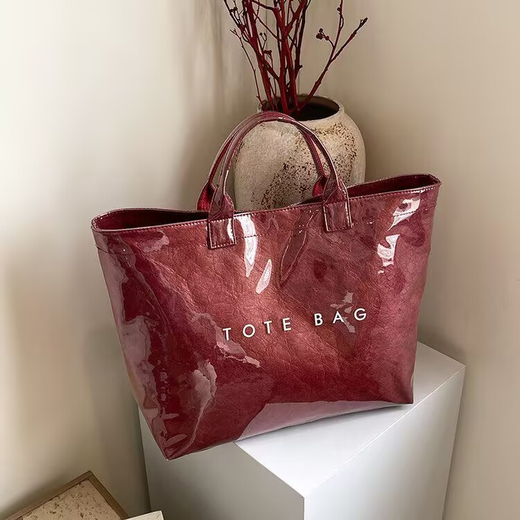 クロスボーダー起爆杜邦紙アルファベットトートバッグ2025新作透明シンプル大容量ハンドバッグレトロ女性カバン