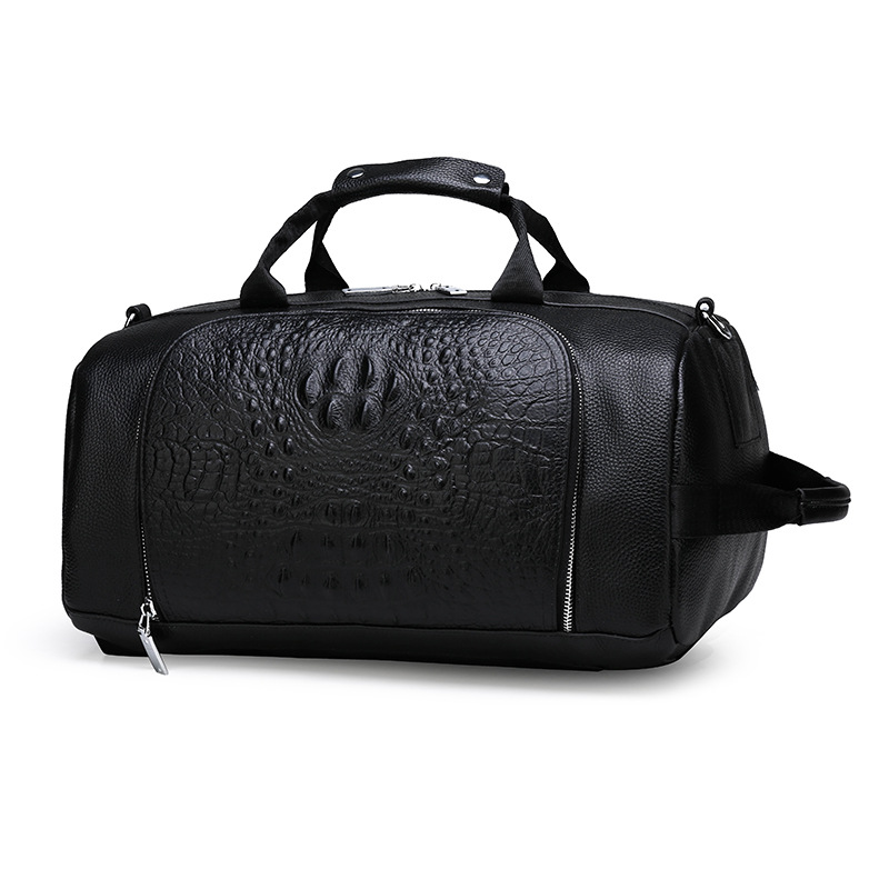 新款男士真皮双肩包电脑背包鳄鱼纹牛皮商务公文包单肩斜挎旅行包|ru