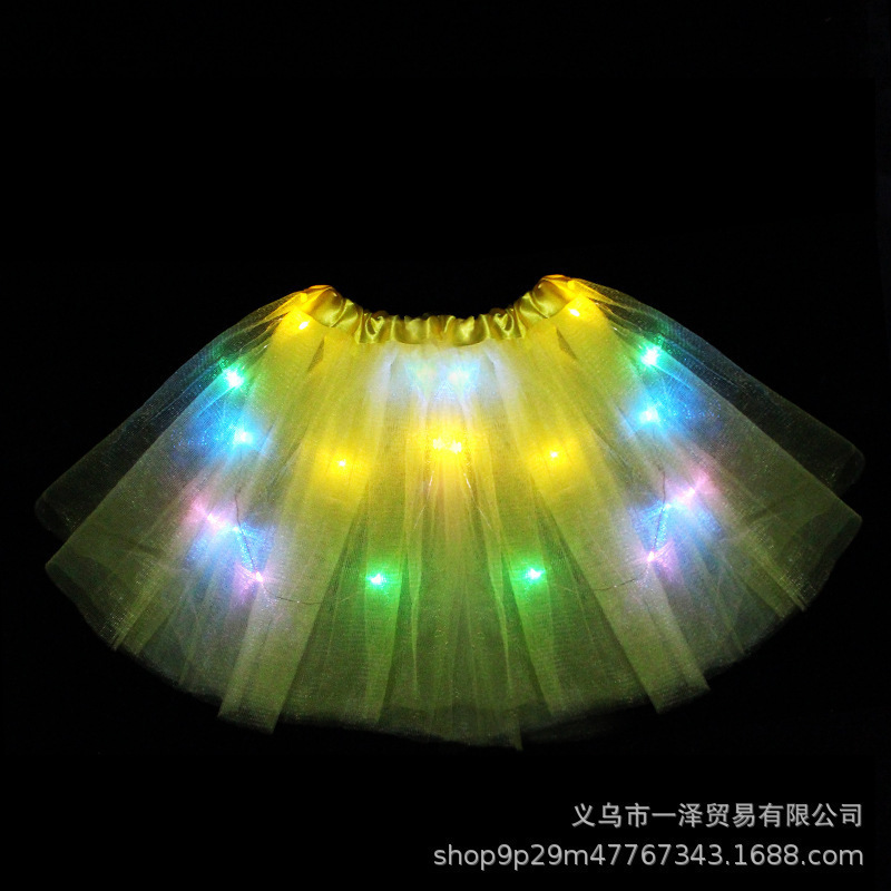 儿童演出服装道具女童纱裙天使发光翅膀闪光天使蝴蝶裙20灯三件