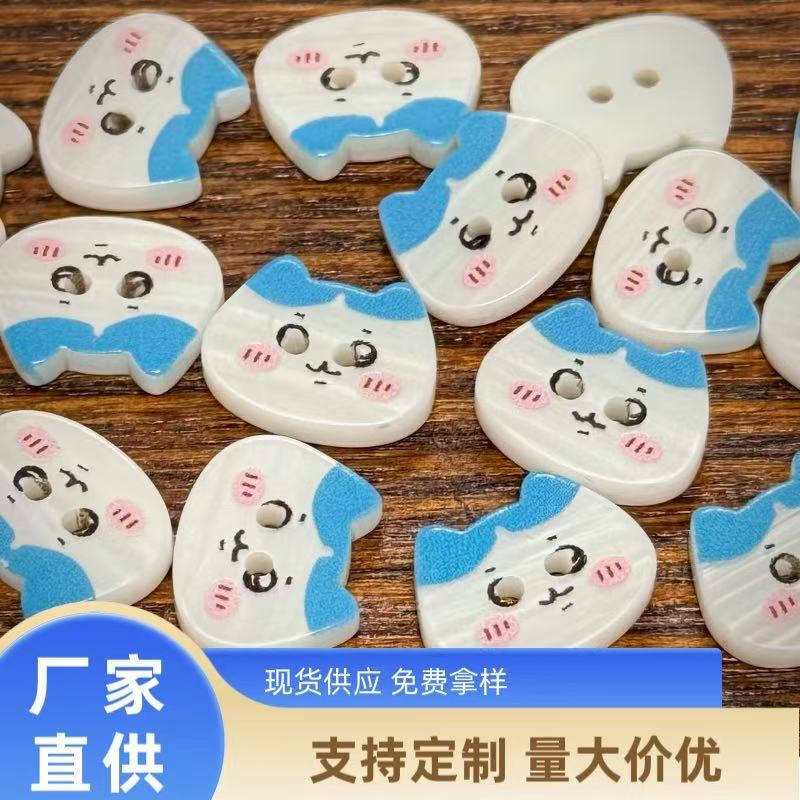 Cartoon Kitten Cute Buttons Kidsren's Handmade DIY Kidsren's Clothing Kindergarten Hand-Sewn Buttons Clothing Accessories Decorations