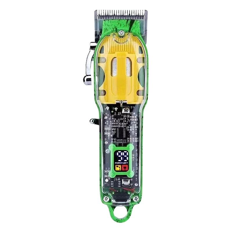Cortadora de pelo eléctrica con pantalla digital, recortadora eléctrica transparente para peluquerías, cortadora de pelo para uso doméstico con cuchilla de cerámica.