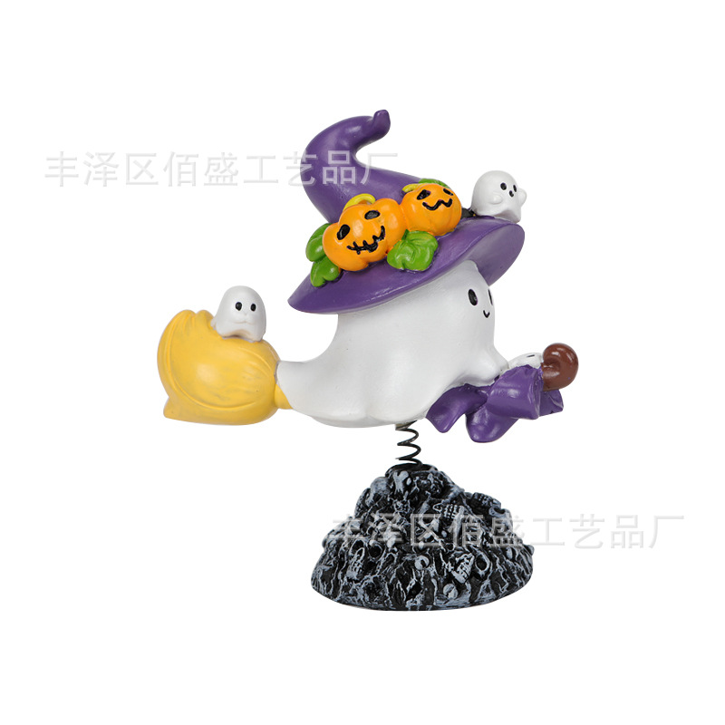 Disposición transfronteriza de props de Halloween resina fantasma blanco adornos pequeños regalos fantasmas decoraciones de atmósfera de terror