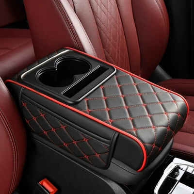 universal for all seasons, central — Armrest box pad - basic-star-pattern-red-line