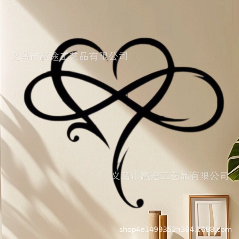 Cross-Border Popular Love Crafts Restaurant Art Decoration Ornaments High-End Niche Hanging Wall Iron Silhouette