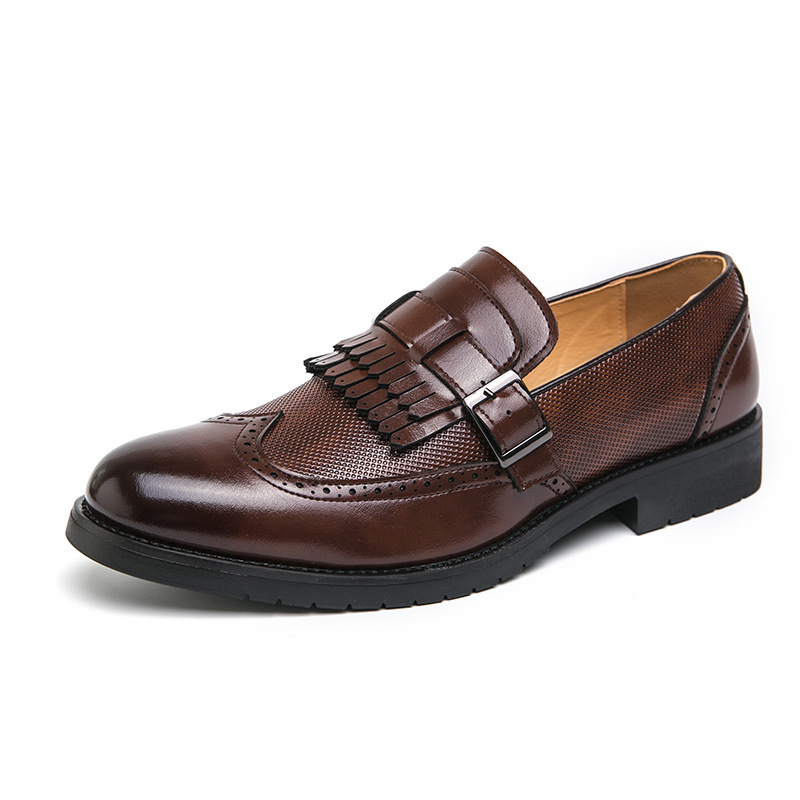 Zapatos de cuero de bordas grandes de hombre 38 - 48 yardas 2024 primavera y otoño nuevos vestidos de negocios zapatos de boda de novio
