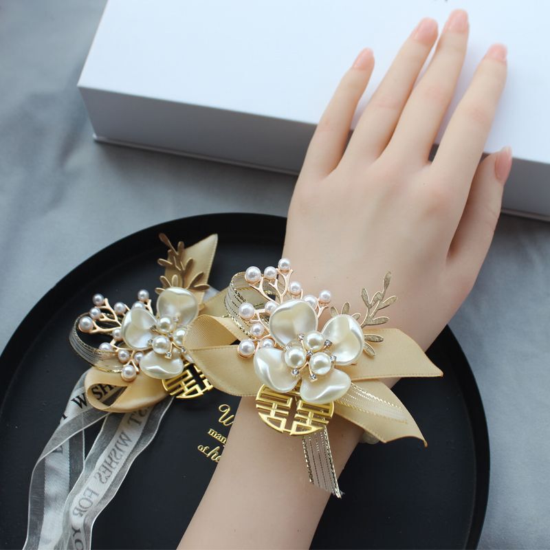 Wrist Flower Bridesmaid High-End Korean Bride Wedding Bracelet Sisters Pearl Bracelet Forest Sister Group Wedding Accessories