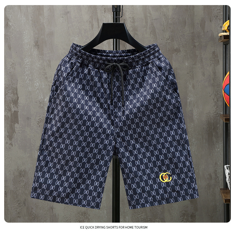 Sommershorts, trendige Sportoberbekleidung für Herren, bestickt, fünfteilig, jugendlich, lässig, dünn, schnell trocknend, locker sitzend_voghion.com