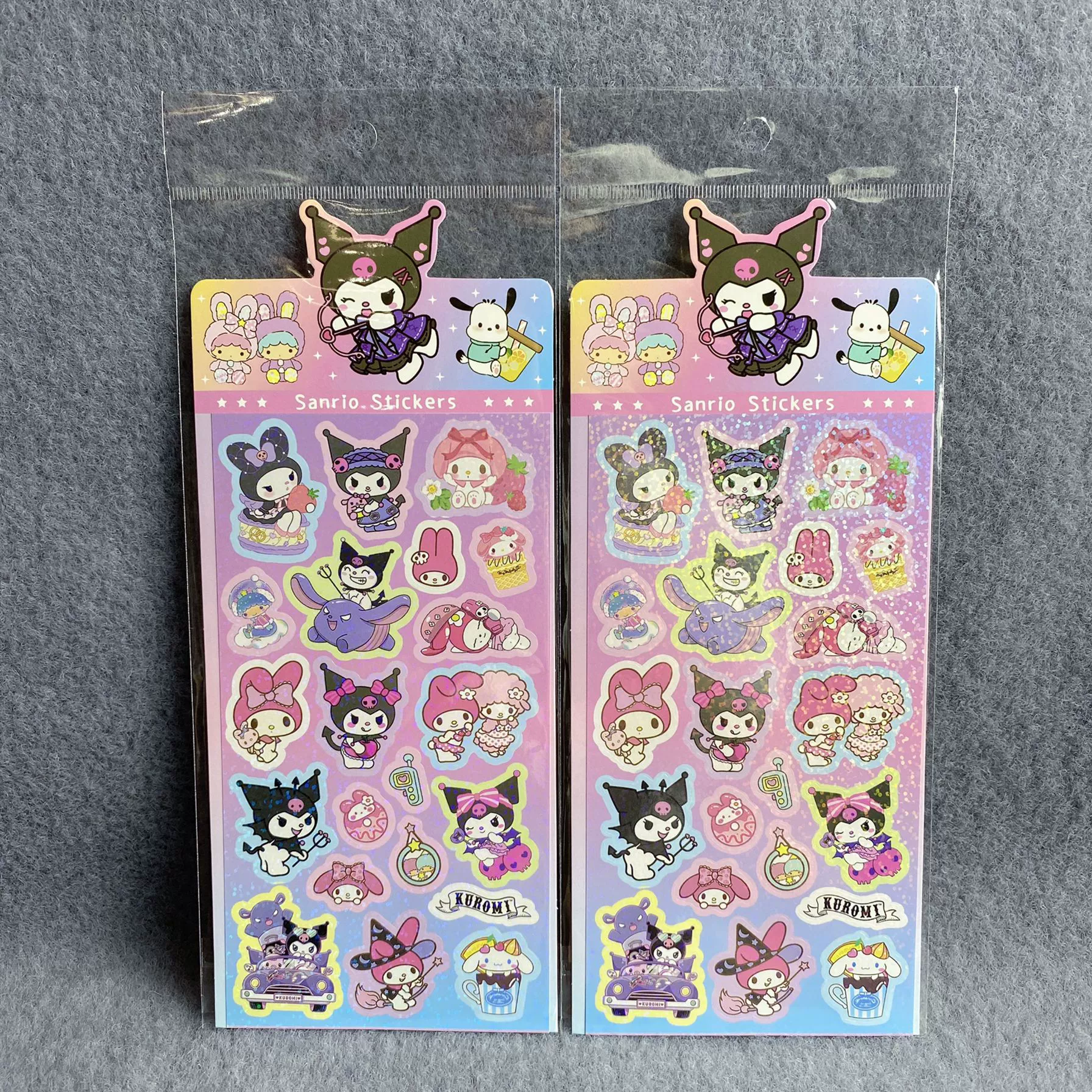 New Sanrio Gudaka sticker laser card cartoon cute DIY diary material sticker kit Kuromi My melody