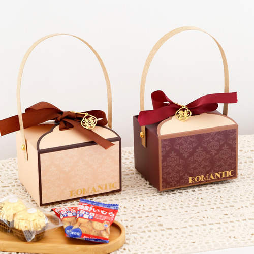 New style hand-held wedding candy box, wedding candy box, candy bag, party favor, return gift, empty box
