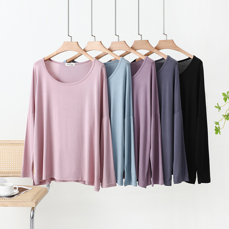 New Spring and Summer Long-Sleeve Round-Neck T-Shirt for Women, Lightweight Cotton, Loose Fit, Plus-Size Top, Slimming Base Shirt for Women New Spring and Summer Long-Sleeve Round-Neck T-Shirt for Women, Lightweight Cotton, Loose Fit, Plus-Size Top, Slimming Base Shirt for Women