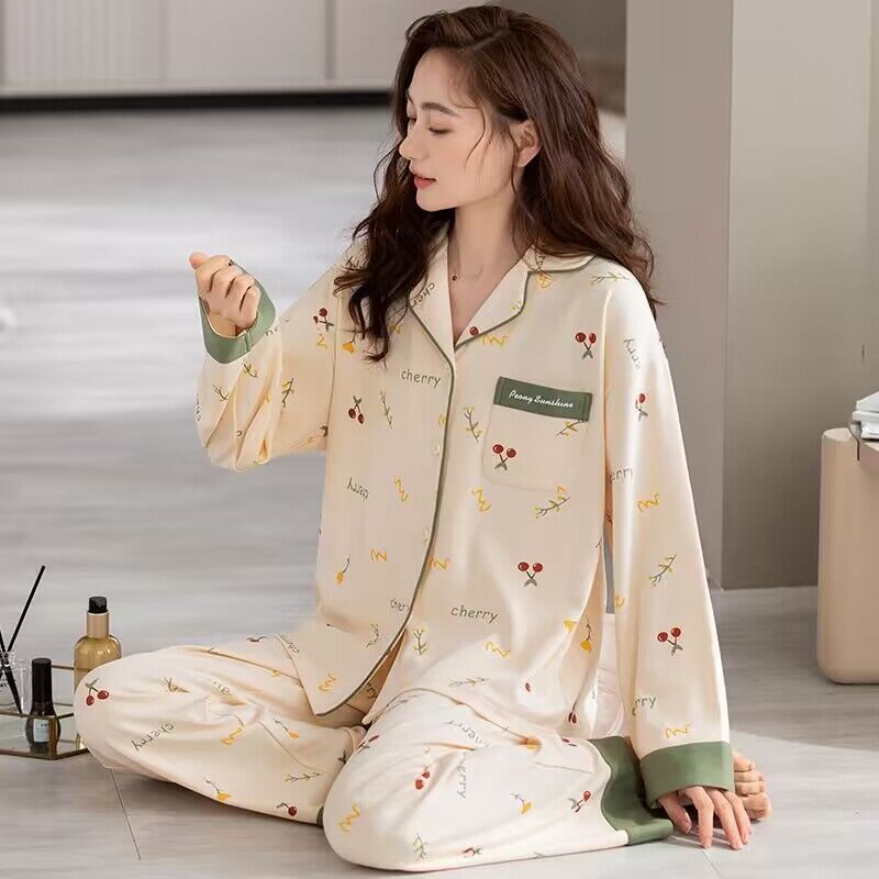 情侣睡衣女2025新款秋冬季款男款纯棉长袖女士家居服套装|undefined