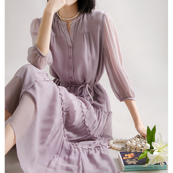 Elegant and Ethereal Silk Dress, Heavyweight Mulberry Silk Fairy Dress, High-End 2026 New Women's Long Dress for Summer Elegant and Ethereal Silk Dress, Heavyweight Mulberry Silk Fairy Dress, High-End 2026 New Women's Long Dress for Summer