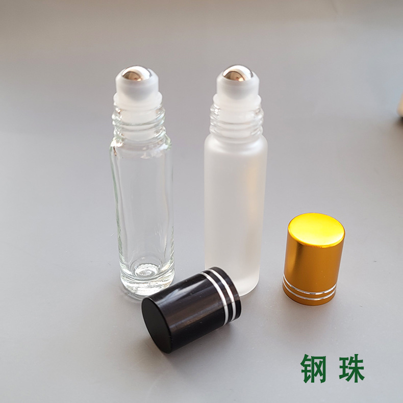 批发8ml透明蒙砂香水分装瓶小样走珠瓶玻璃精油滚珠瓶滚珠玻璃瓶