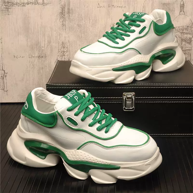 2025 весенне-осенняя новая модная кожаная обувь на толстой подошве, повседневная обувь, низкие туфли, белые туфли, внутренняя обувь для папы