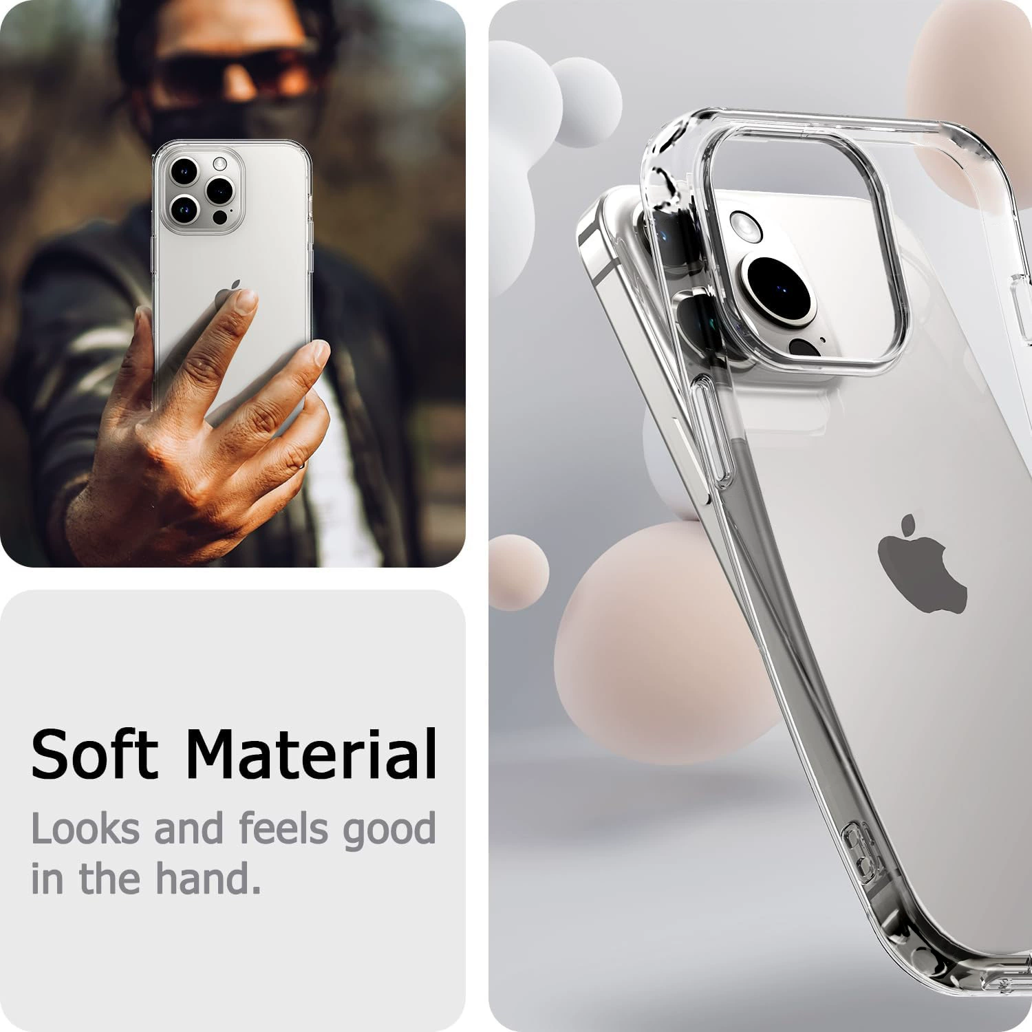 Чехол для телефона Apple iPhone17 совместимый (Apple) ТПУ + акрил прозрачный, большой вырез