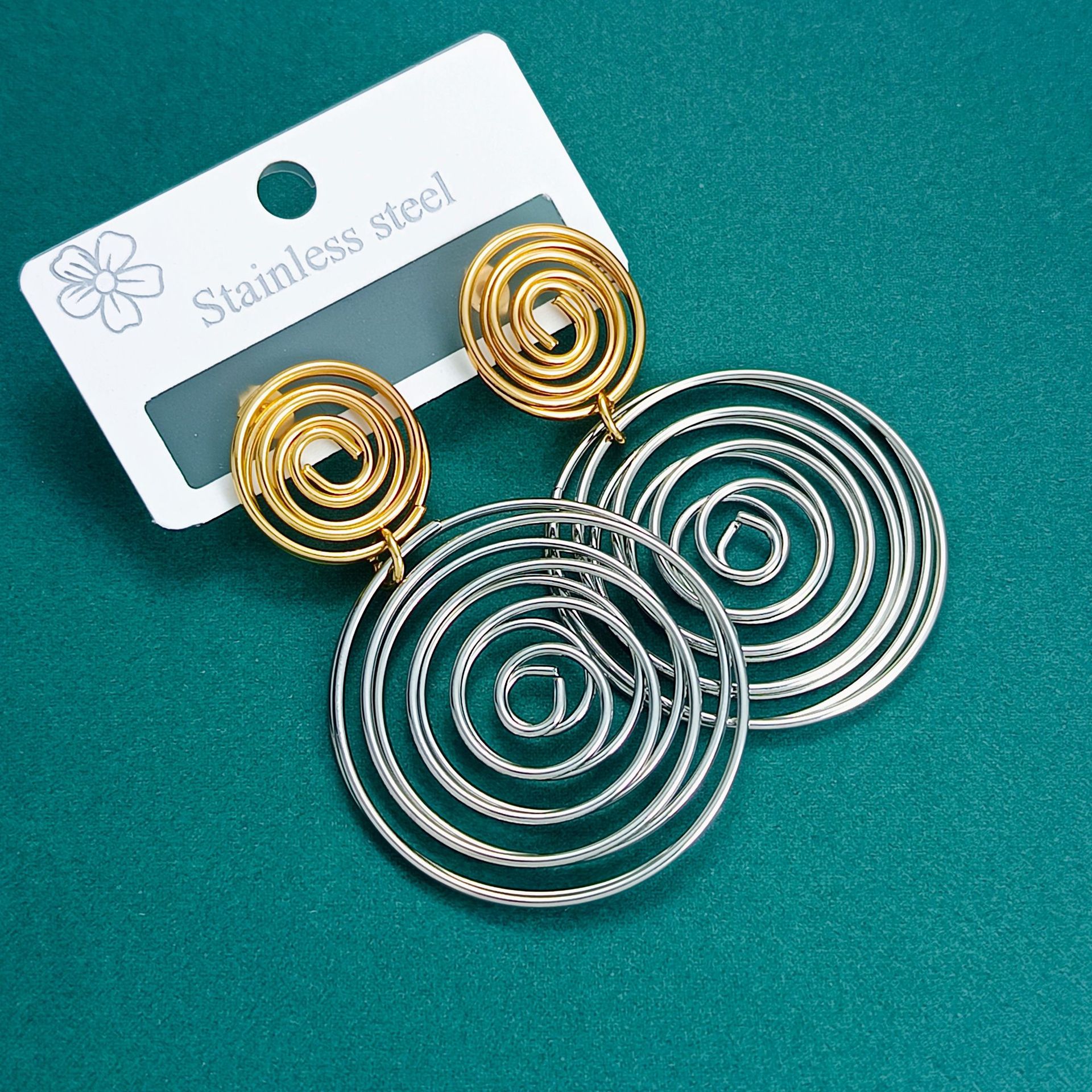 geometric fashionable creative earrings stainless steel
