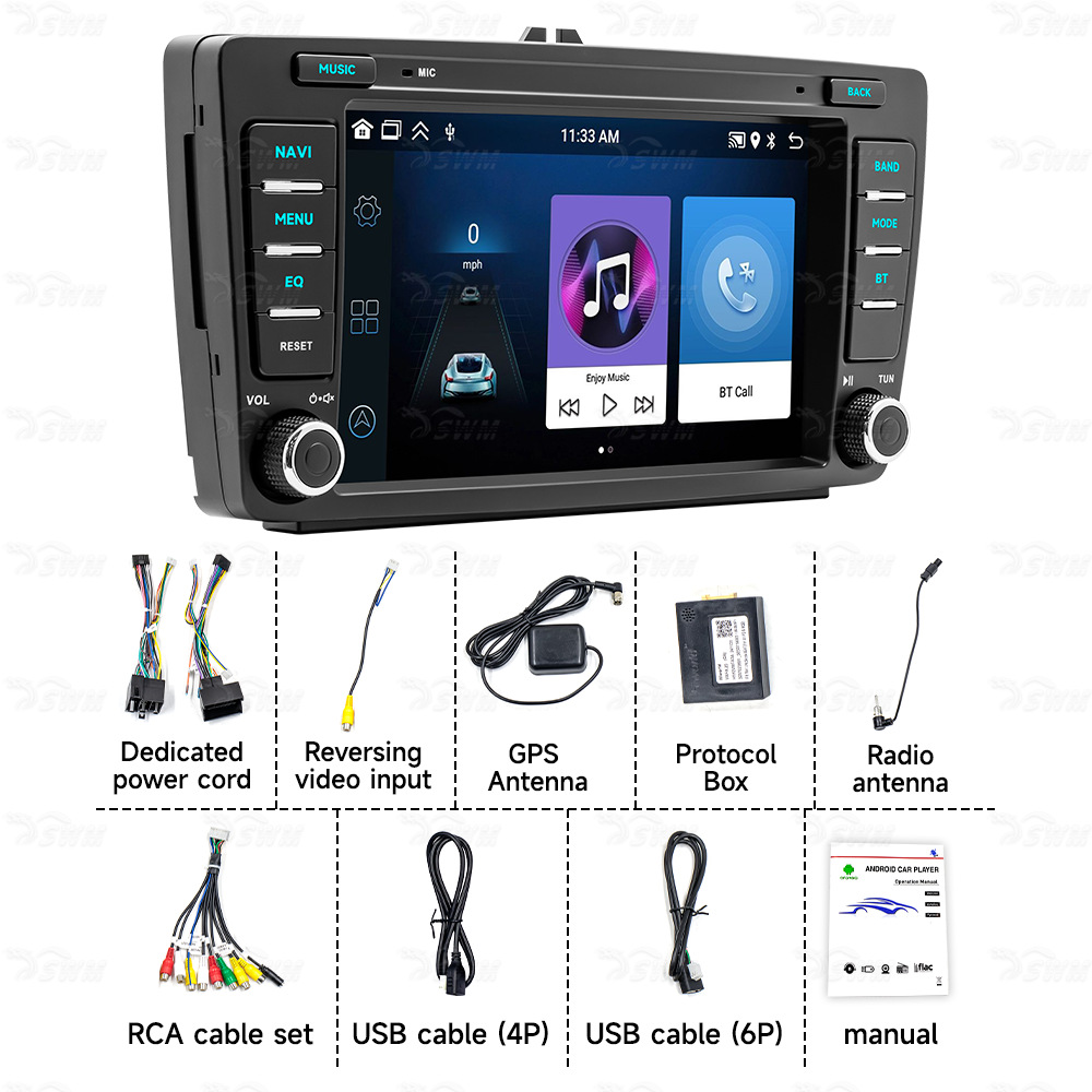 Aplicable a Skoda Mingrui 04 ~ 13 sistema Android interconexión de la pantalla de control central de navegación integrada en el vehículo