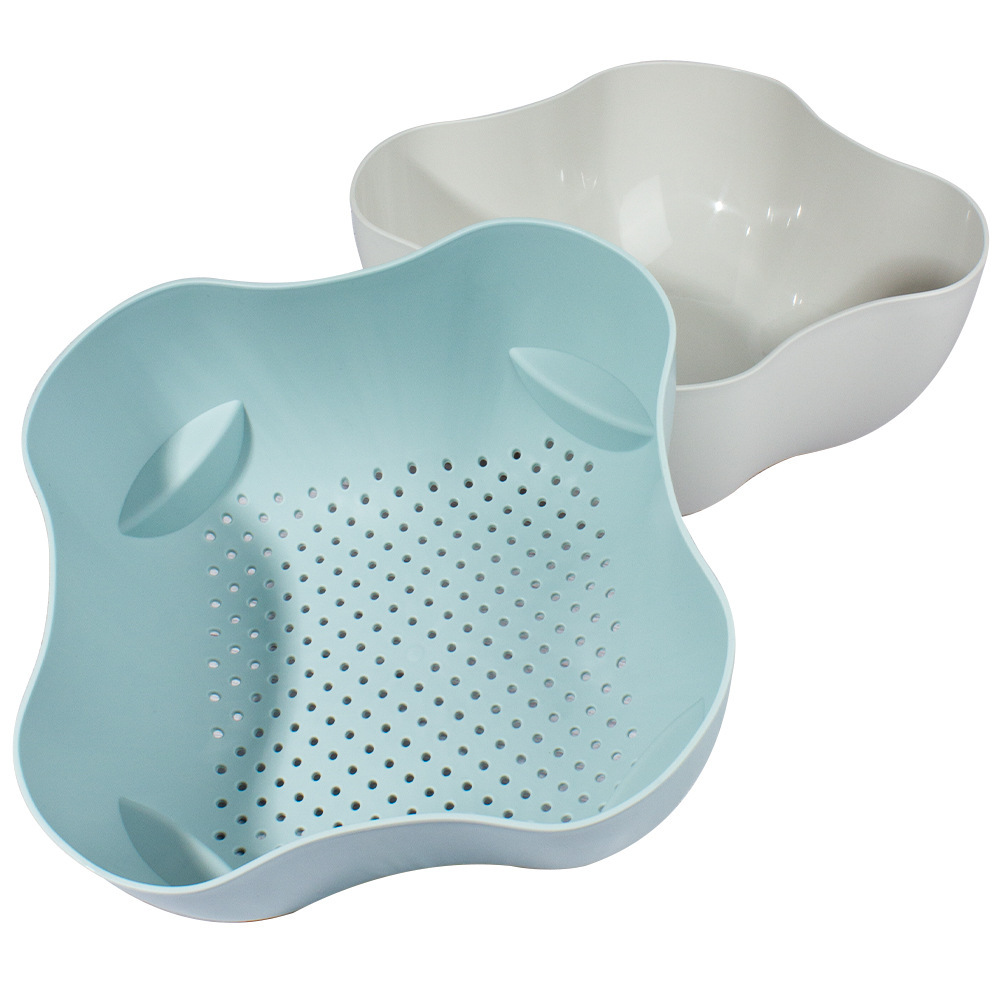 Cesta de drenaje de doble capa para cocina, para verduras y frutas, multi-especificación, al por mayor