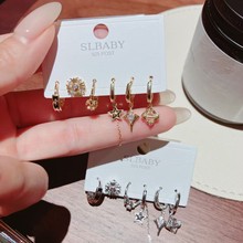 2025年新款耳环女韩国简约个性耳扣多边型八芒星高级耳饰复古耳坠