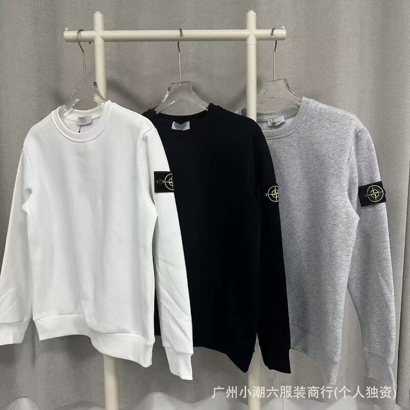 Cross-border Ston Island basic stone STONE badge pullover hoodie, IUS Island loose fit Cross-border Ston Island basic stone STONE badge pullover hoodie, IUS Island loose fit