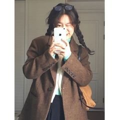 春秋婦人服2025新型スーツのレトロ毛コートが痩せています。