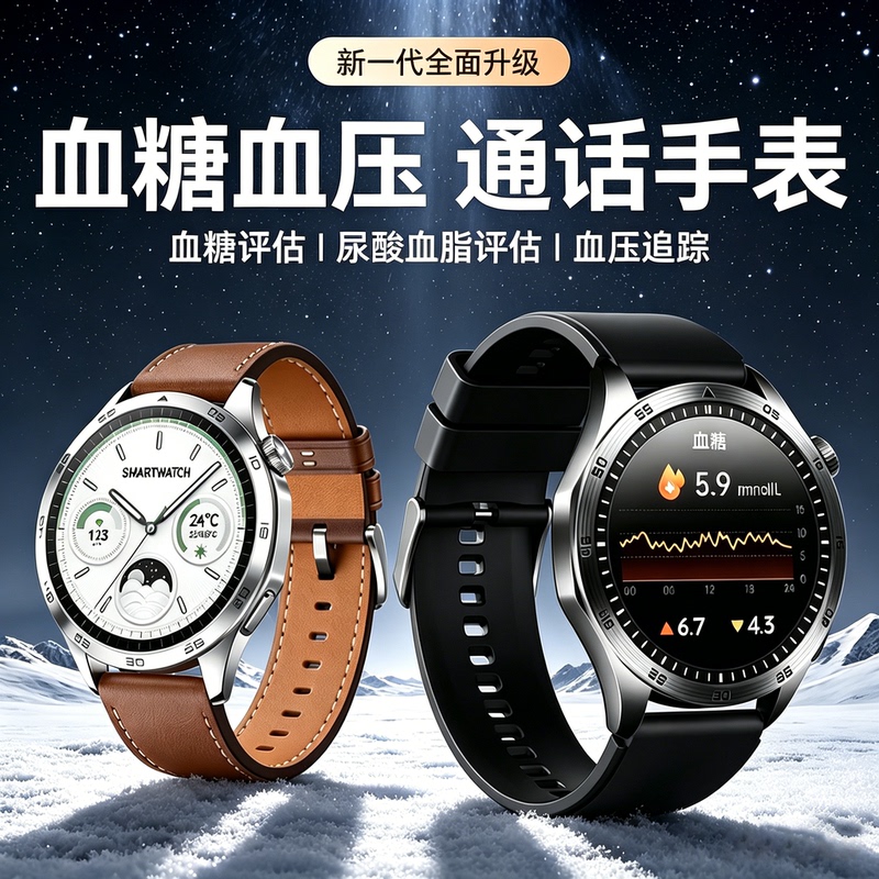 HUAGT7 High-Precision Blood Glucose and Blood Pressure Health Smartwatch, Uric Acid, Blood Lipids, Heart Rate, Blood Oxygen, Heart Rate Monitor Sports Watch HUAGT7 High-Precision Blood Glucose and Blood Pressure Health Smartwatch, Uric Acid, Blood Lipids, Heart Rate, Blood Oxygen, Heart Rate Monitor Sports Watch