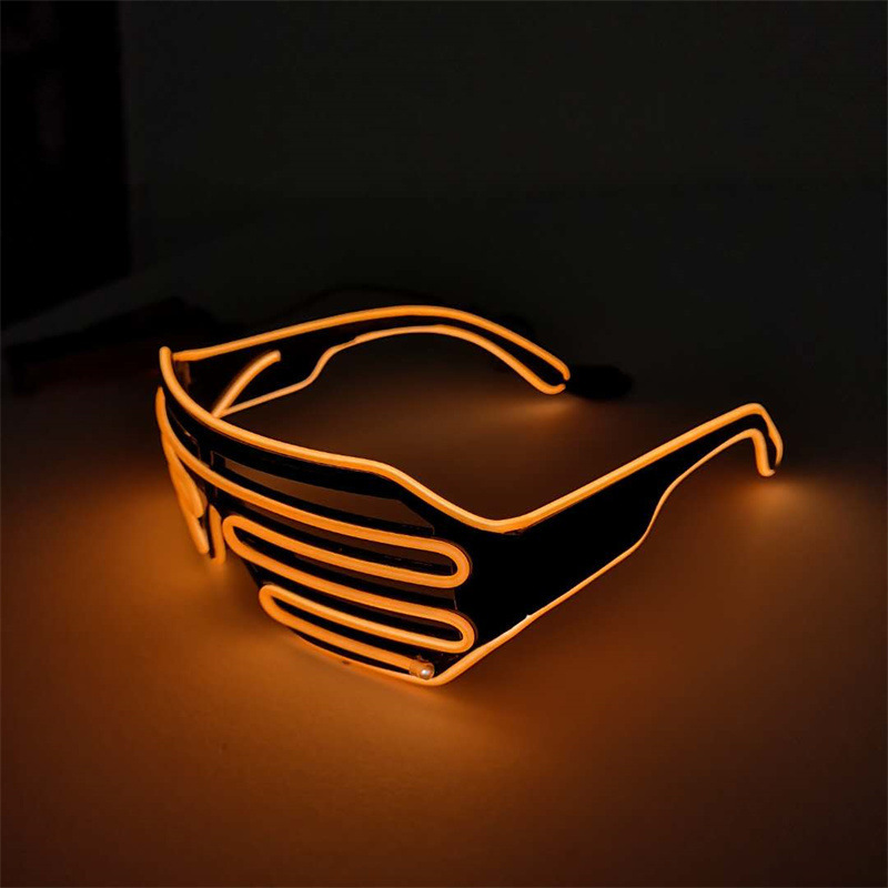 Gafas luminosas EL explosivas, accesorios de baile fluorescentes, artefactos de fiesta, persianas, gafas luminosas, suministros fluorescentes para fiestas de baile