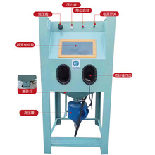 小型高压喷砂机石材抛光雕刻除锈打沙机箱式手动喷砂机E18