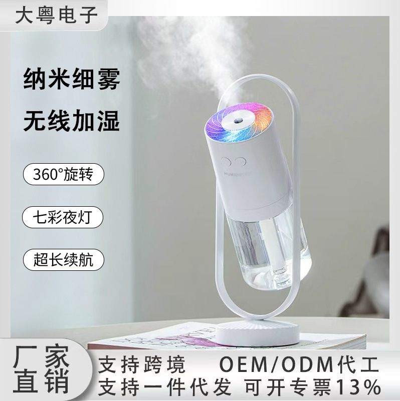 Cross-Border Magic Shadow Rotating Humidifier Wireless 360 ° Hydrating Mist USB Rechargeable Projector Lamp Beauty Hydration Device