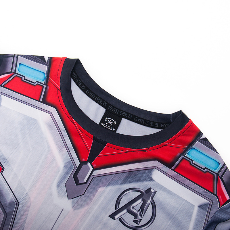 貿易アマゾンメンズアベンジャーズマーベルDC同服スポーツフィットネスストレッチ半袖Tシャツ|undefined