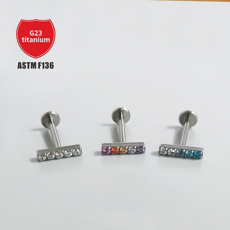 Pointed titanium steel lip stud product view