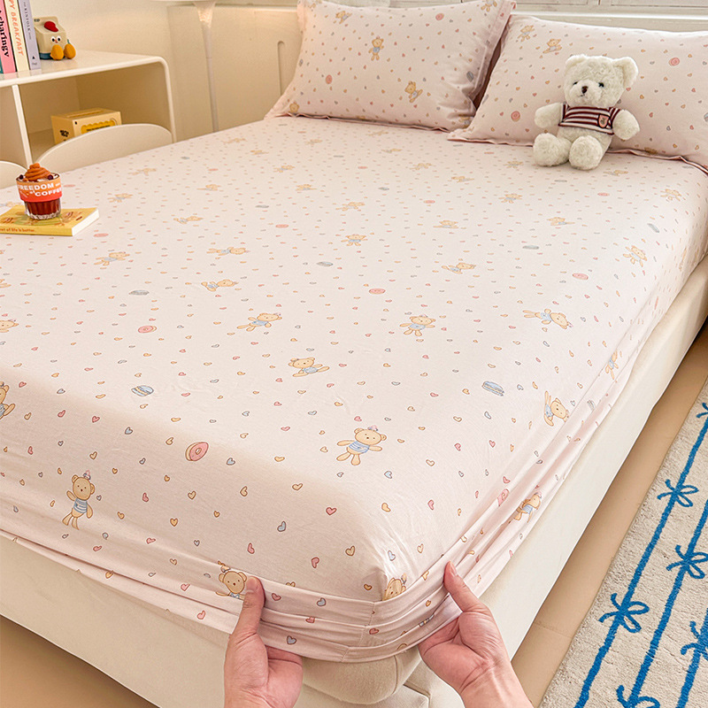2025 nueva sábana de algodón pequeña fresca funda protectora de colchón de algodón de una sola pieza cubierta de cama para niños dormitorio 2025 nueva