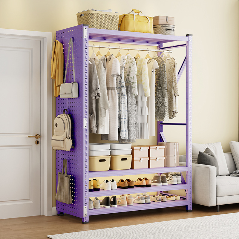 Colorful Household Wardrobe Shelves, Multi-Layer Storage Racks for Bedrooms, Rental Apartments, Dormitories, Iron Art Corner Clothes Racks, Storage Racks
