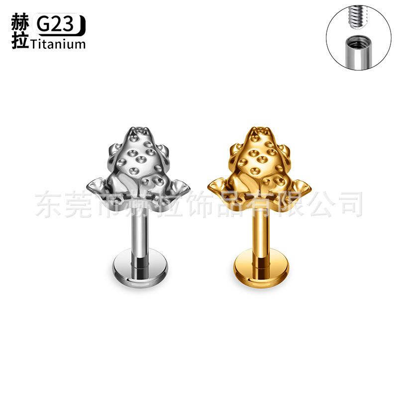 跨境f136钛合金精雕耳钉耳骨钉G23植入级身体穿刺饰品源头厂批发|ms