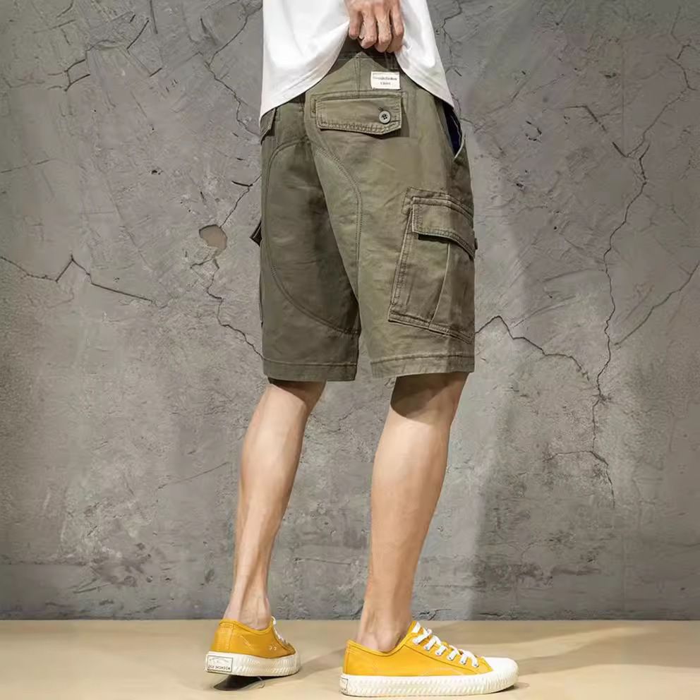 2021 tide brand casual plus size shorts men's pants multi-pocket overalls loose shorts men's pants a generation of hair