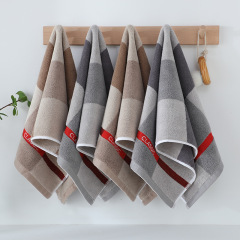 新款毛巾時尚簡約方格款加厚柔軟洗臉巾家用成人不易掉毛批發毛巾