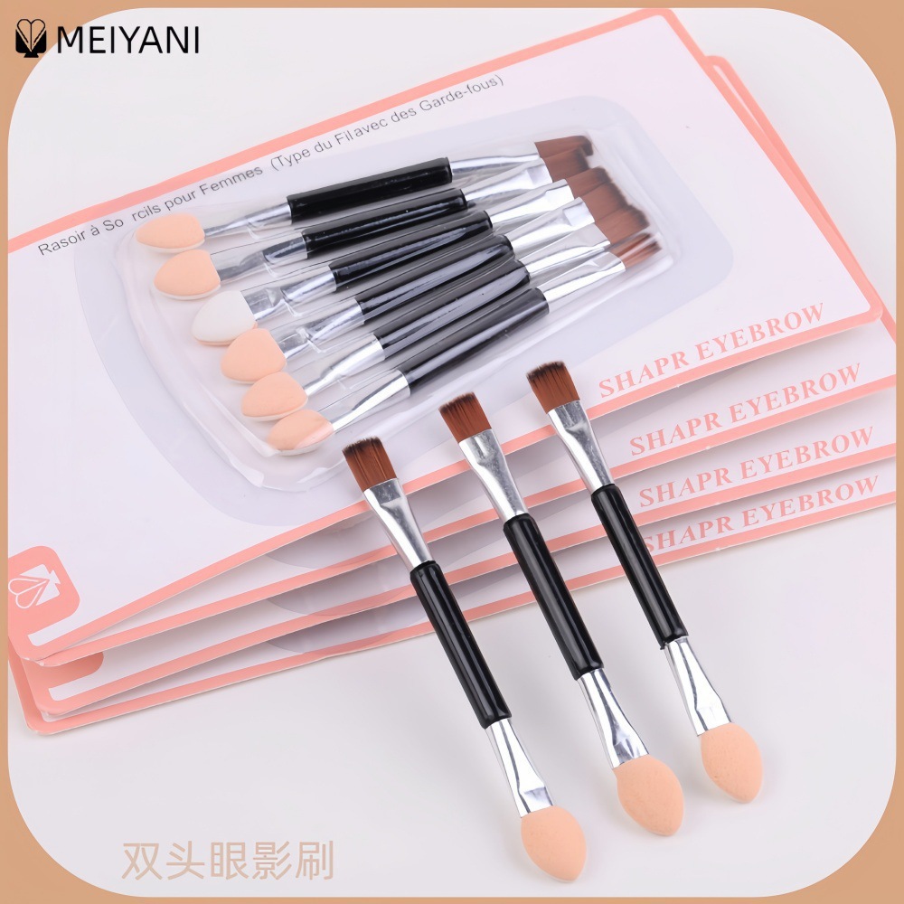 Multifuncional eye shadow stick eye shadow cepillo de doble cabeza mini cepillo de látex de algodón desechable herramienta de maquillaje de belleza