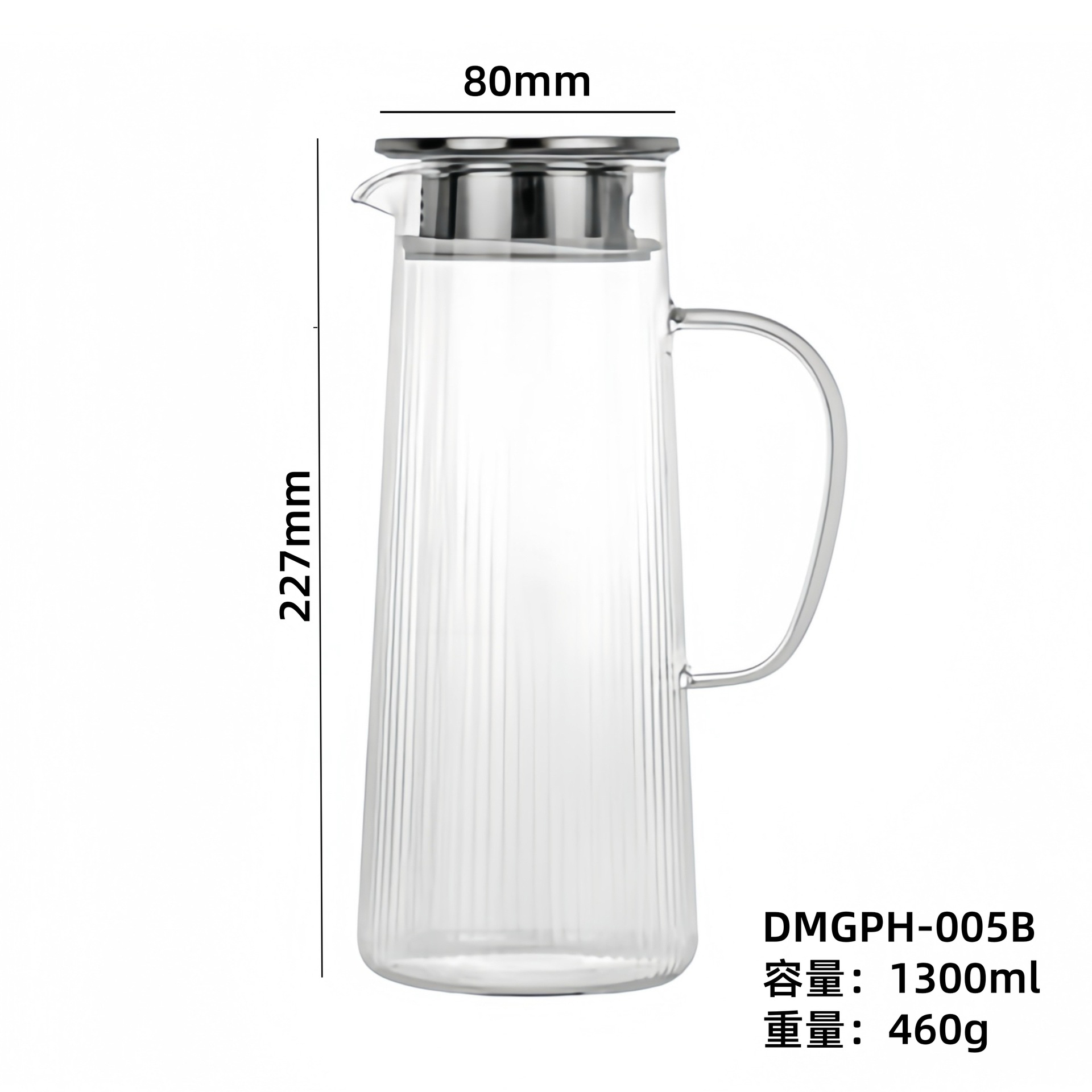 vidrio de alto silicio borosilicato estampado tetera de agua fría con tetera de té resistente a altas temperaturas tetera de bebida caliente tetera de jugo tetera de té doméstica tetera de hierba tetera