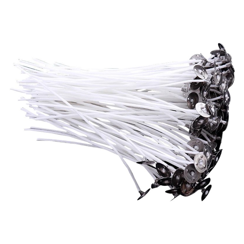 Núcleo de cera hecho a mano de bricolaje núcleo de cera 100 piezas wick2.6cm-20cm sin humo de algodón puro núcleo de vela