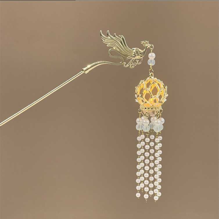 물고기 비늘 머리핀 화이트 진주