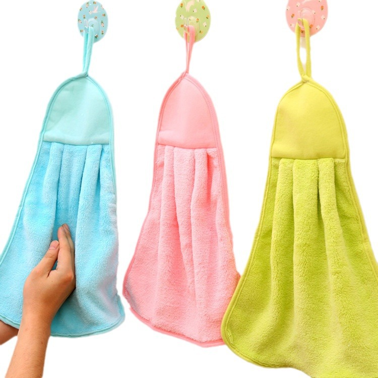 Cocina colgando pequeña toalla de mano fresca paño de limpieza absorbente fuerte sin pelusa paño antiadherente para platos de aceite