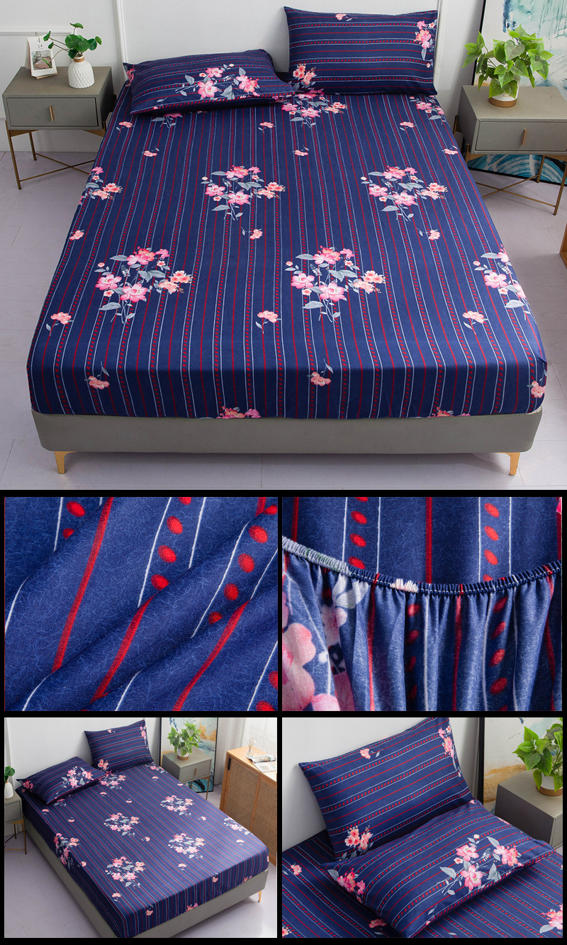 Einzelkissen-Spannbetttuch-Matratzenschutzbezug, 90 g gebürstete Mikrofaser, dreiteiliges Set_voghion.com