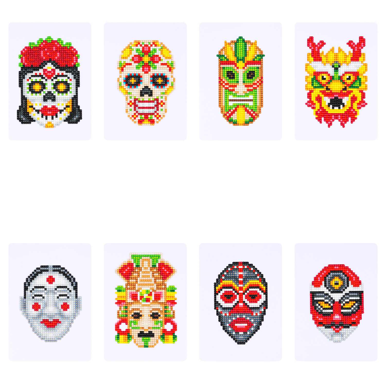 Nuevo mini decoración doméstica de diamante colorido sin marco DIY pegatinas de ladrillo de diamante redondo pegatinas de pintura