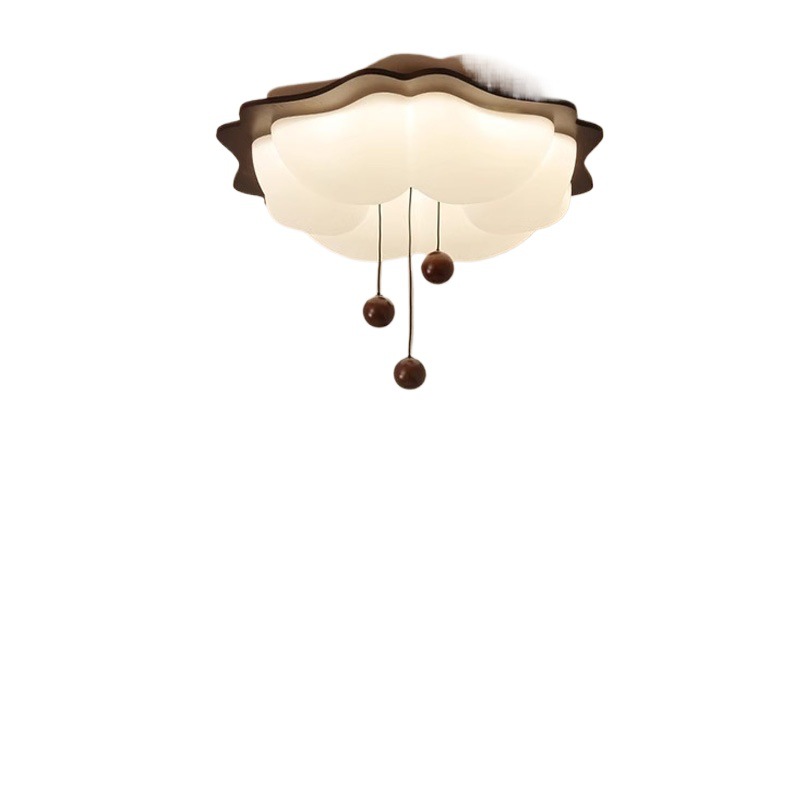 Estilo antiguo retro madera de nogal color wabi-jifeng dormitorio lámpara de techo lámpara de dormitorio principal viento crema habitación de los niños libro lámpara de habitación