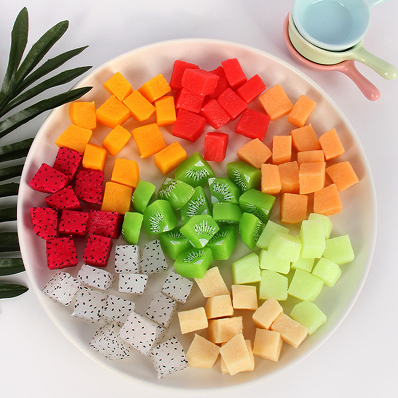 Simulated Fruit Capsules Food Toy Creative Set Mango Blueberry Honey Melon Diced Miniature Model Handmade DIY Material Props Simulated Fruit Capsules Food Toy Creative Set Mango Blueberry Honey Melon Diced Miniature Model Handmade DIY Material Props