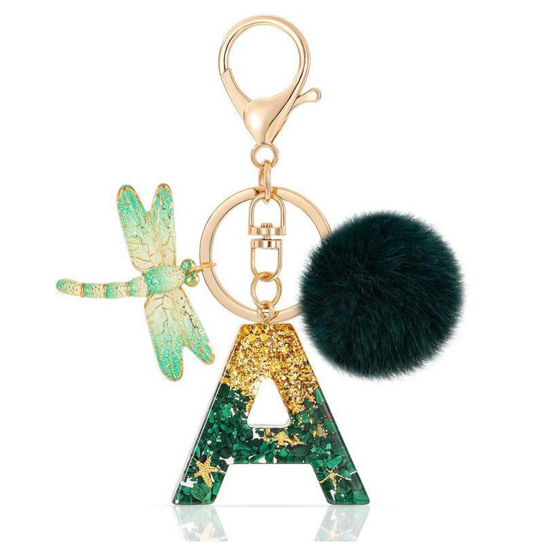 Resin 26 English Letter Keychain Initial Keychain Resin Letter A Keychain Cute Car Key