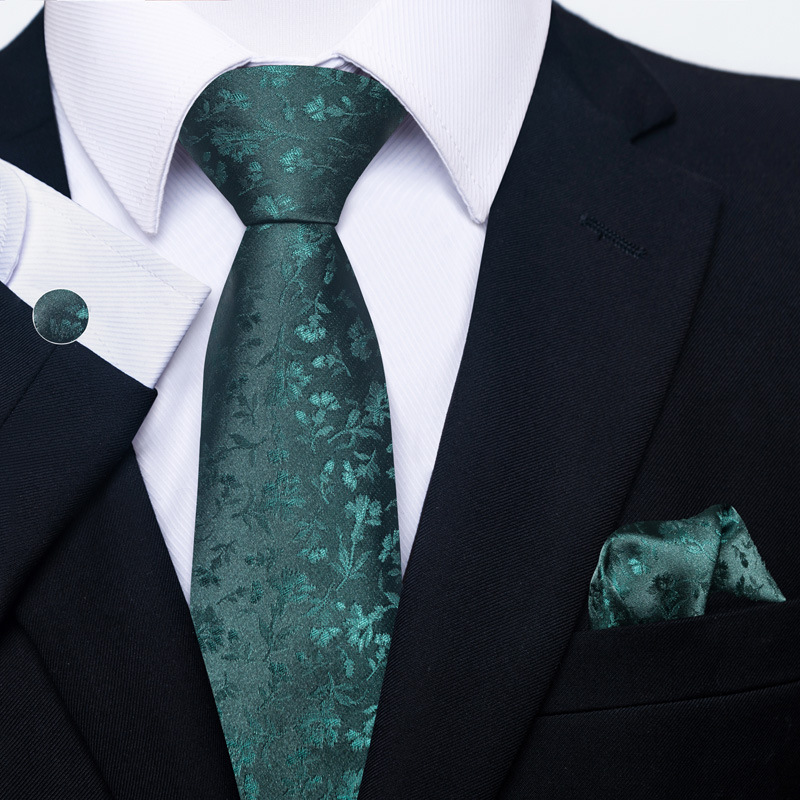 Paisley Men's Necktie Pocket Square And Cufflinks Gift Set_voghion.com